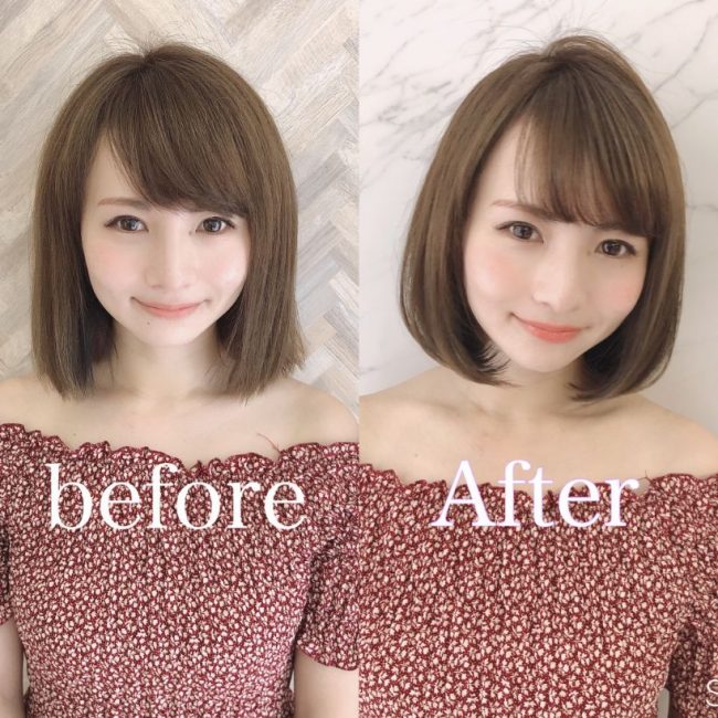 小顔に見せるカット